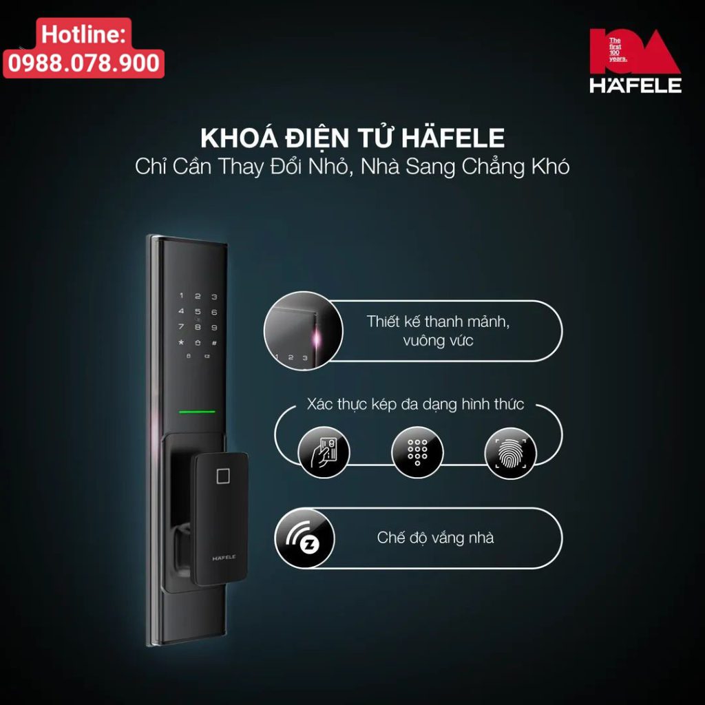 Khóa điện tử Hafele - Hotline: 0988.078.900