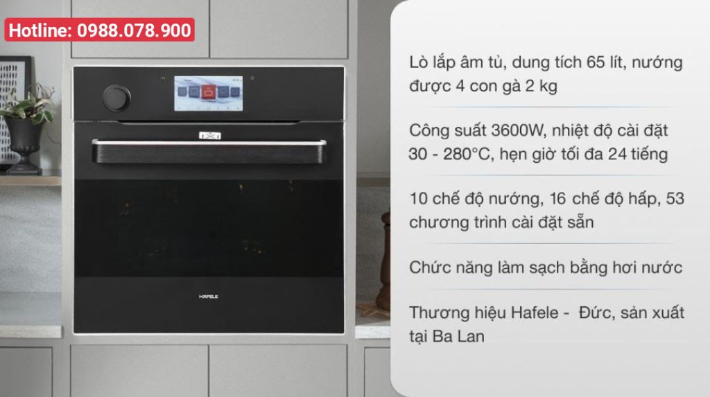 Lò nướng kết hợp hấp hafele- Hotline: 0988.078.900