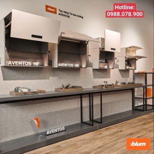Tay nâng Blum phụ kiện không thể thiếu khi làm tủ bếp hiện đại